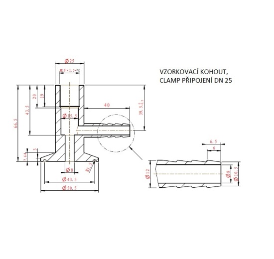Vanne d'échantillonnage en inox, Clamp type