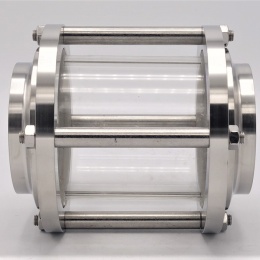 Indicateur de circulation en verre borosilicate et acier inox 1.4301 (AISI 304)