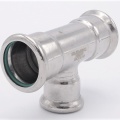 Pièce en T, pressage, réduite F/F/F 28_22_28, inox