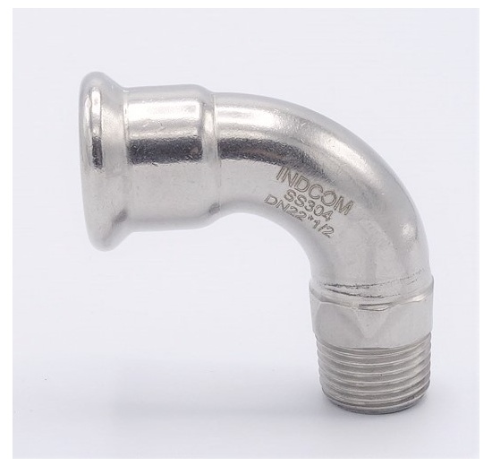 Coude 90°, à sertir, F/filetage extérieur 22 mm_1/2"