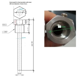 Teploměrová jímka 200 mm (1/2")