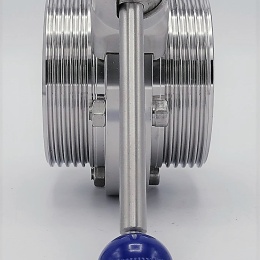 sanitaires inox vannes papillon filetées G-G