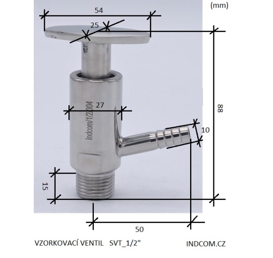 Vanne d'échantillonnage en inox, Clamp type | 1/2"