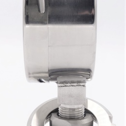 Manomètre avec séparateur à membrane - visserie alimentaire DIN 11851, cadran 100 mm, matrice DN32| 0-2,5 bar