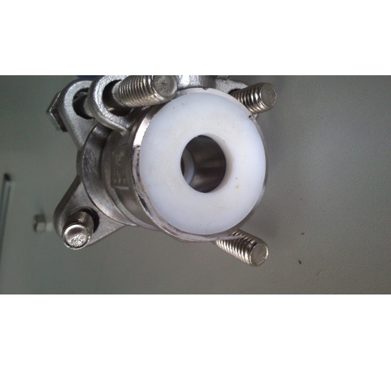 Robinet à tournant sphérique, acier inox avec plein débit, en trois parties, soudé