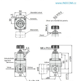 Redukční ventil s jemnou regulací G 1/4"   rozsah 0.1-4 bar