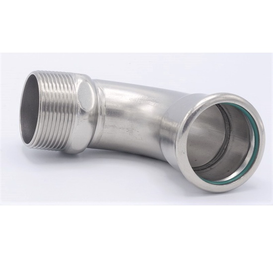 Coude 90°, à sertir, F/filetage extérieur 42 mm_1 1/2"
