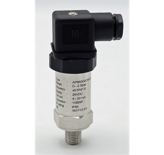 Capteur de pression relative, 1/4" BSP, 24VDC Pression relative 0-2,5 bar