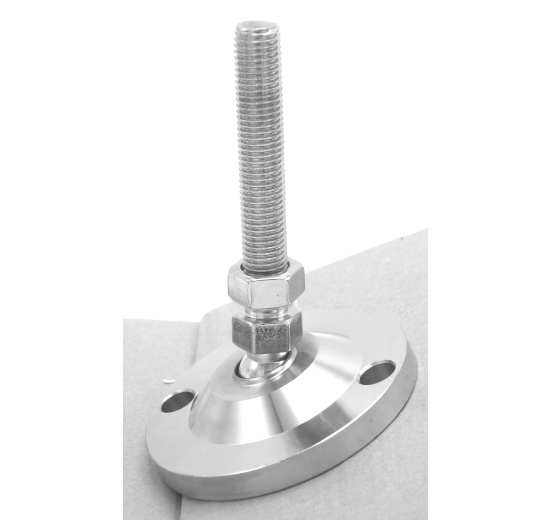Pieds en acier inoxydable, réglables en hauteur, avec articulation D100/M16/100 mm