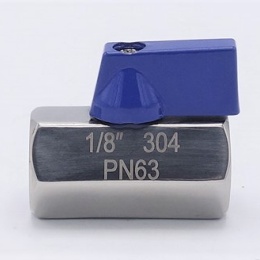Vanne à boisseau sphérique MINI inox à débit réduit, monobloc, filetée