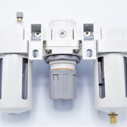 Unité combinée pour le réglage de l'air comprimé (régulateur + filtre + lubricateur) G 1/2"
