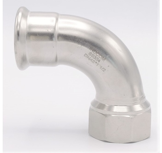 Coude 90°, à pression, F/filetage intérieur 42 mm_1 1/2"