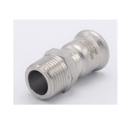 Adaptateur de pressage/filetage externe, acier inoxydable 18 mm_1/2"
