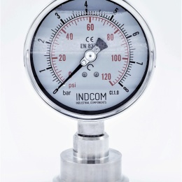 Manomètre inox avec membrane de séparation-CLAMP DIN 32676 (64 mm), cadran 100 mm