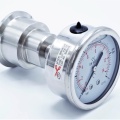 Manomètre tout inox, cadran 63 mm (raccordement arrière), avec membrane séparatrice CLAMP DIN 32676 - collier 50,5 mm 0-1 bar