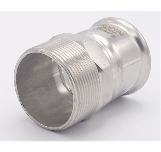Adaptateur de pressage/filetage externe, inox 54 mm_2", acier inoxydable