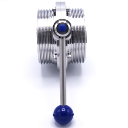 Vanne papillon filetées, en inox, DIN mâles G-G | DN100