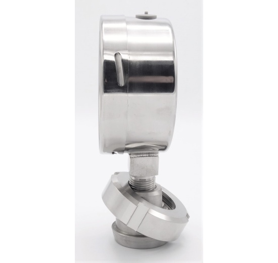 Manomètre avec séparateur à membrane - visserie alimentaire DIN 11851, cadran 100 mm, matrice DN32| 0-10 bar