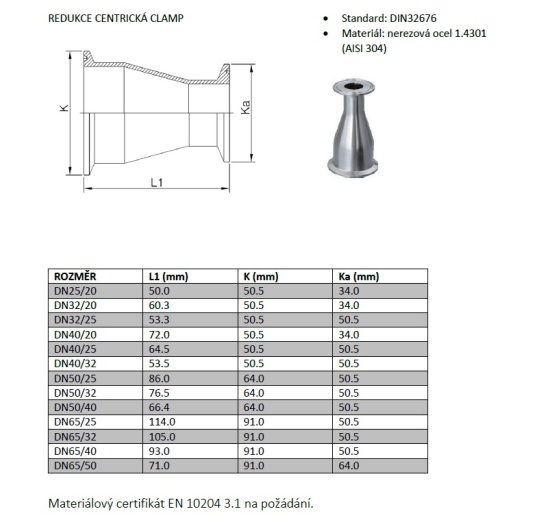 inox Clamp réducteurs