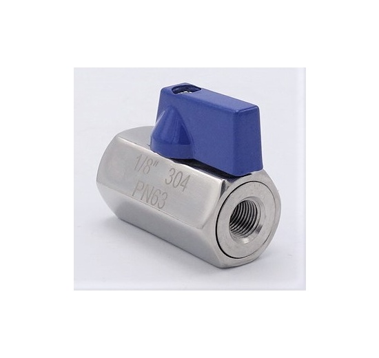 Vanne à boisseau sphérique MINI inox à débit réduit, monobloc, filetée