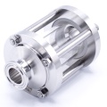 Sanitaire verre de viséur droit, inox, Clamp C-C, court | DN20 (collier 34mm)