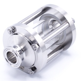 Sanitaire verre de viséur droit, inox, Clamp C-C, court | DN20 (collier 34mm)