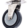 Roulettes de transport, pivotantes, acier inoxydables, diamètre 125 mm