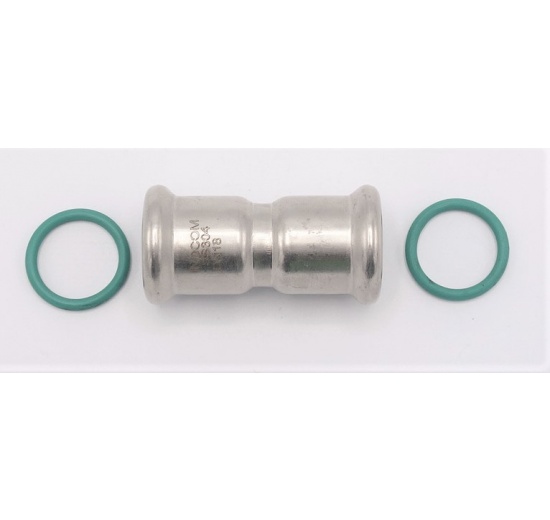 Accouplement, raccord à sertir, F 18 mm, acier inoxydable