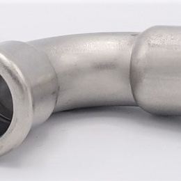 Acier inoxydable Coude 90°, raccords pressés, F/F | 18 mm