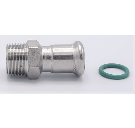 Adaptateur de pressage/filetage externe, inox 15 mm_1/2"