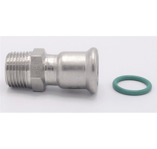Adaptateur de pressage/filetage externe, inox 18 mm_1/2"