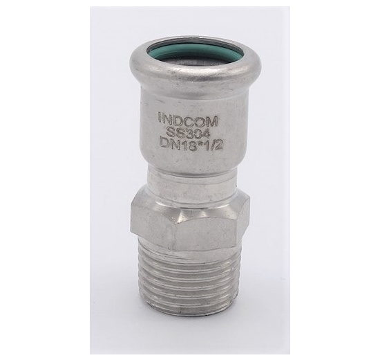 Adaptateur de pressage/filetage externe, inox 18 mm_1/2"
