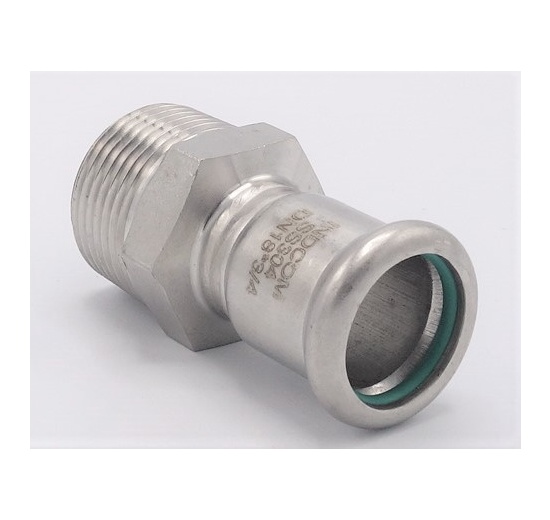 Adaptateur de pressage/filetage externe, inox 18 mm_3/4"