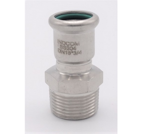 Adaptateur de pressage/filetage externe, inox 18 mm_3/4"