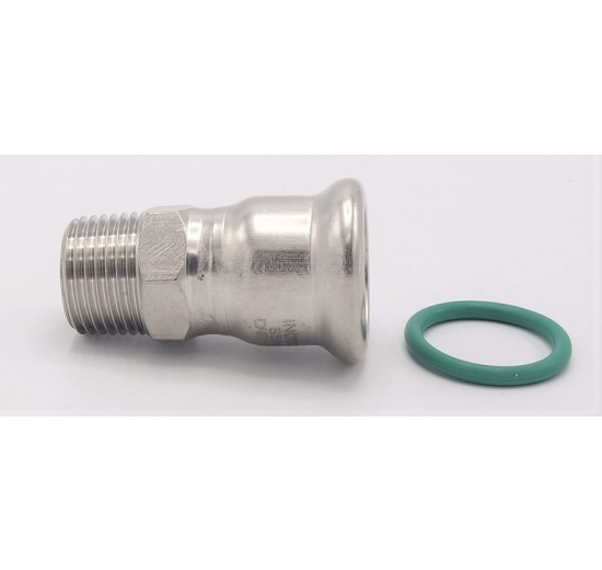 Adaptateur de pressage/filetage externe, inox 22 mm_1/2"