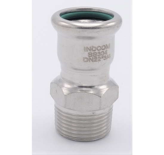 Adaptateur de pressage/filetage externe, inox 22 mm_3/4", raccords a sertir