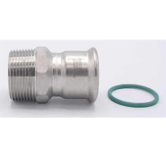 Adaptateur de pressage/filetage externe, inox 35 mm_1 1/4"