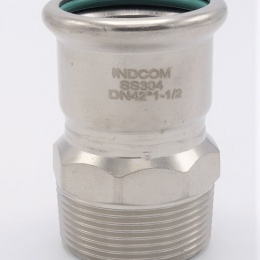 Adaptateur de pressage/filetage externe, inox, 42 mm_1 1/2"