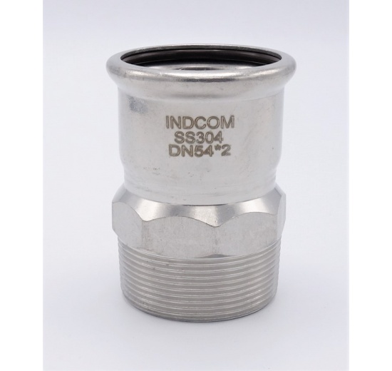 Adaptateur de pressage/filetage externe, inox 54 mm_2", inox