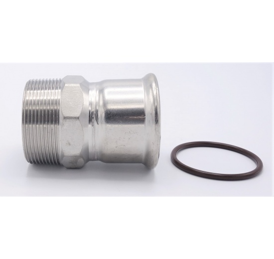 Adaptateur de pressage/filetage externe, inox 54 mm_2"
