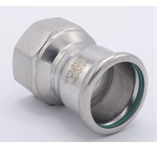 Adaptateur de pressage/filetage interne 35 mm_1 1/4", acier inoxydable