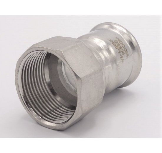 Adaptateur de pressage/filetage interne 35 mm_1 1/4", acier inoxydable