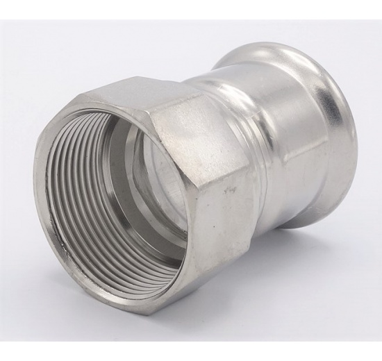 Adaptateur de pressage/filetage interne 42 mm_1 1/2", acier inoxydable