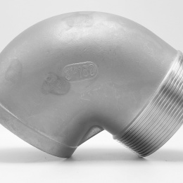 Inox Coudé fileté inox mâle/femelle type 304_ 90°, 3"