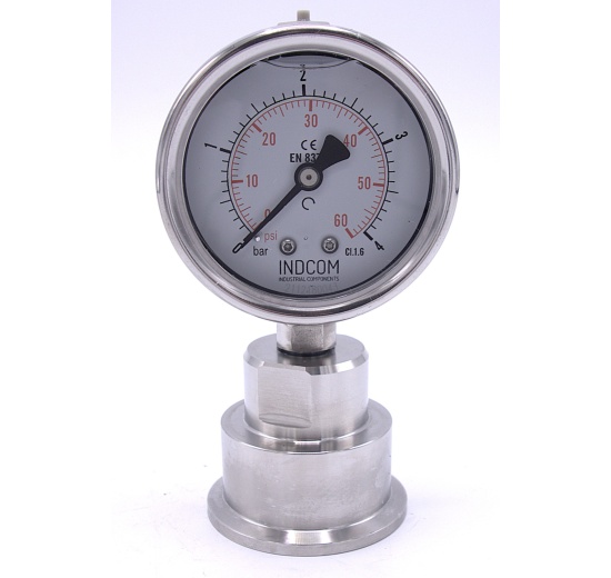 Manomètre inox avec membrane de séparation-CLAMP, cadran 63 mm 	Mesure de pression