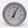 Celonerezový bimetalový teploměr s ponorným dříkem, závitový (1/2”),-30/50 ℃, 100 mm