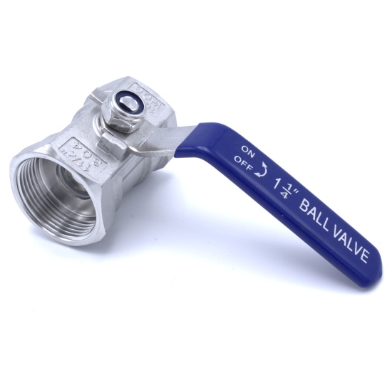 Robinet à tournant sphérique, acier inox avec débit réduit, monobloc, fileté