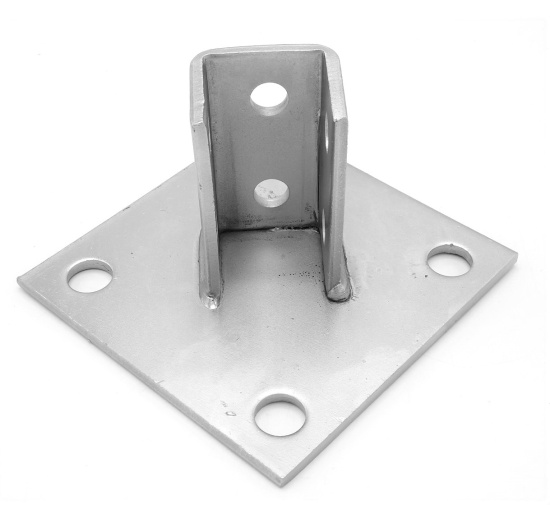 Pied d'ancrage carré galvanisé, collier de selle