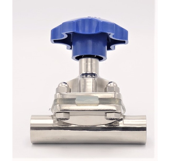 Vanne à membrane, type de soudage S-S, Silicone | DN20