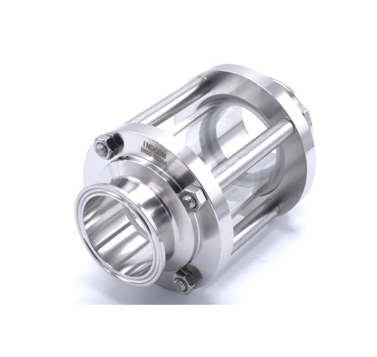 Sanitaire verre de viséur droit, inox, Clamp C-C Connexion CLAMP DIN 32676